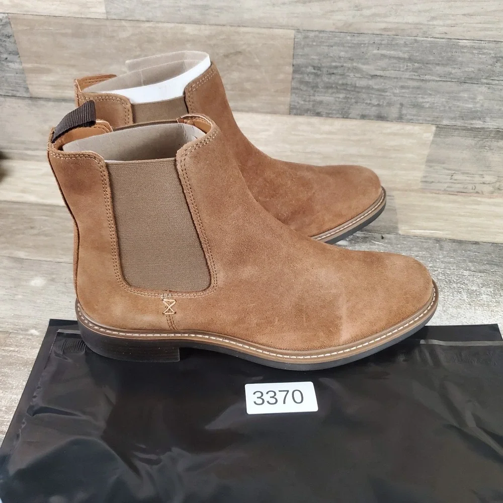 Crown Vintage Lanbart Men Ankle Chelsea Boots Sz 8 M Brown Suede Leather Pull On
